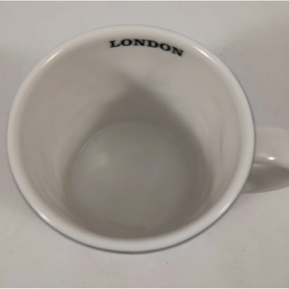 Starbucks London 3D Relief City Skyline Ceramic 16 oz Coffee Mug Black & White